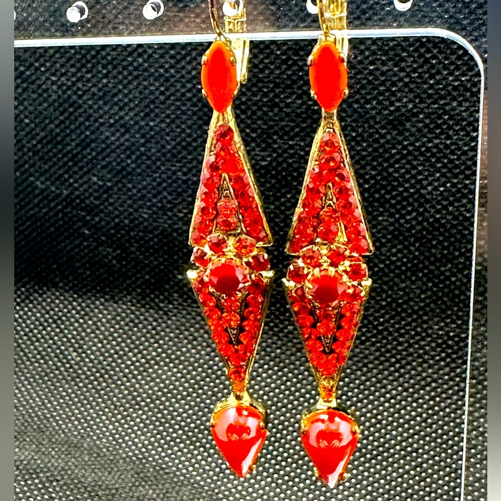 Beautiful orange drop earrings by Otazu